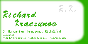 richard kracsunov business card